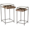 Side Tables with Visible Storage Drawers, Set of 2