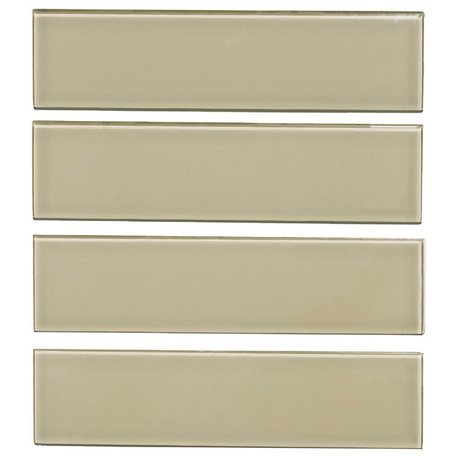 3"x12" Glass Subway Tile, Oracle Collection, Taupe, Subway Tile, Lot of 50