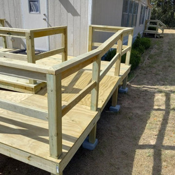 8 x 10 deck with 32 foot wheelchair ramp, with 3 landings.