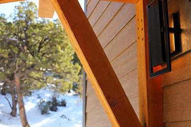 Trendy brown exterior home photo in Denver