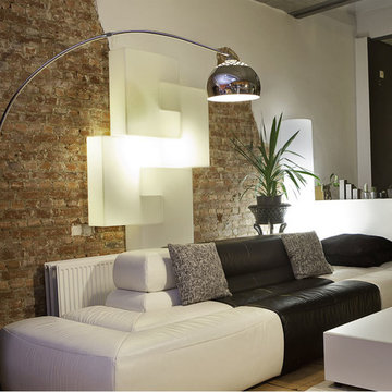 Modern Studio LED Arc Arch Arco Fishing Rod Black Marble base Floor Lamp