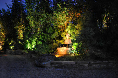 Inspiration for an asian partial sun stone landscaping in San Diego for summer.