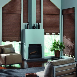 Bali Natural Woven Wood Shades for Trapezoid Windows - Roman Shades