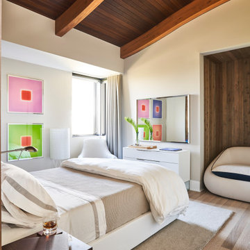 Contemporary Guest Bedroom in a Figure Eight Island Custom Home