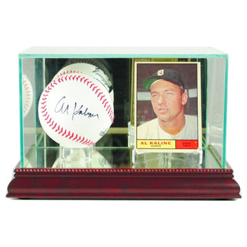 Card and Baseball Display Case, Cherry
