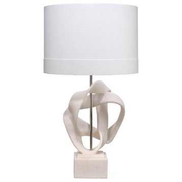 Organic Shape Entwined Free Form Rings Knot Table Lamp Abstract Modern Off White
