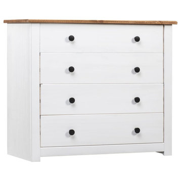 Vidaxl Side Cabinet White 31.5"x15.7"x28.7" Pine Panama Range