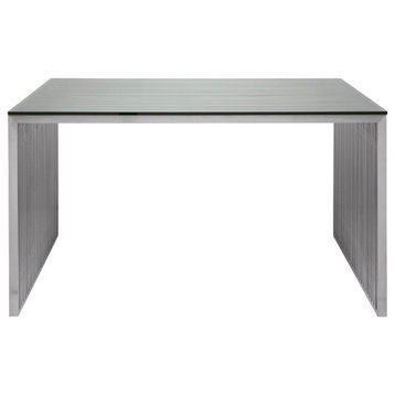 Amici Desk Brushed Stainless Steel