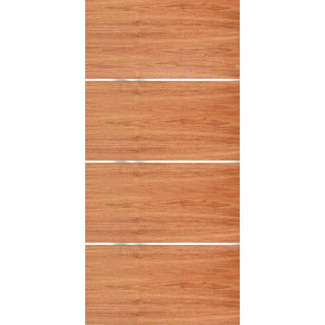 ETO Doors: Interior Mahogany Movida Door, Flush With Aluminum Strips, 36x80x1-3/4