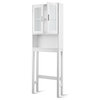 Costway Wooden Toilet Storage Cabinet Spacesaver Organizer Bathroom Tower Rack