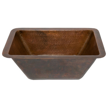 Rectangle Hammered Copper Bathroom Sink, Oil Rubbed Bronze
