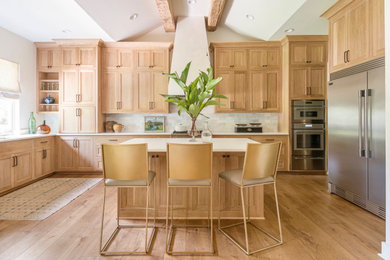 Example of an arts and crafts kitchen design in Seattle