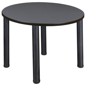 Kee 36" Round Breakroom Table- Grey/ Black