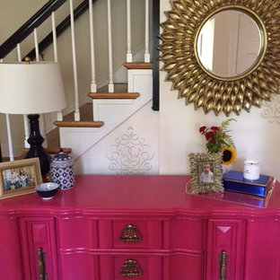 Inspiration for a mid-sized eclectic front door in Richmond with white walls.