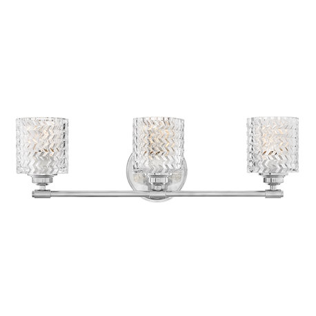 Elle 3-Light Bathroom Vanity Light In Chrome