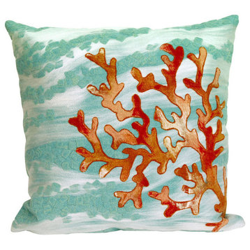 Visions II Coral Wave Pillow, 20"x20"