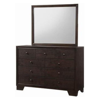 Modern 9-Drawers Storage Dresser Mirror Cabinet Set - Transitional ...