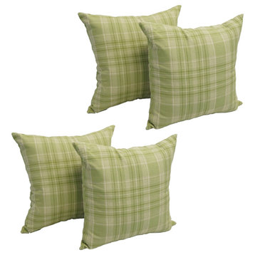 17" Jacquard Throw Pillows With Inserts, Set of 4, Shamrock Plad