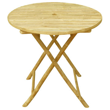 Bamboo Round Folding Bistro Table