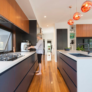 cuisine moderne avec un sol multicolore  photos et idées