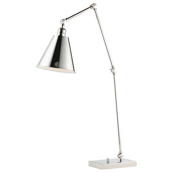 Maxim 12226 Library 27" Tall Arc Table Lamp - Polished Nickel