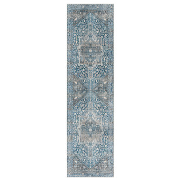 Safavieh Vintage Persian Collection VTP474 Rug, Charcoal/Blue, 2'2" X 12'