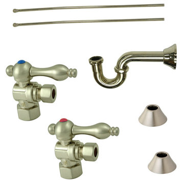 Kingston Brass Plumbing Sink Trim Kit With P Trap, Brushed Nickel