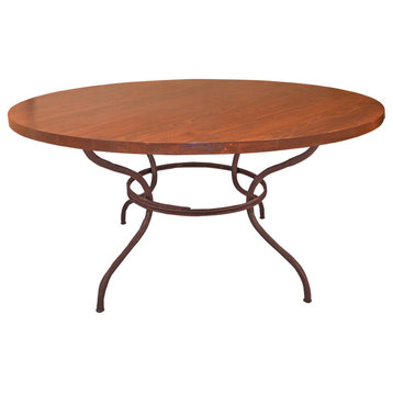Woodland Dining Table With 60" Round Copper Top