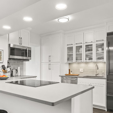 Upper Cabinets with Frosted Glass Inserts
