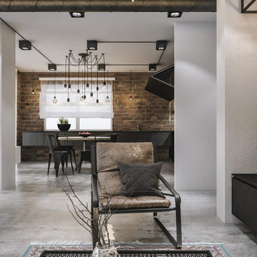 Modern loft interior in Kaunas