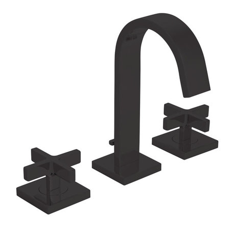 Speakman Lura Widespread Faucet With Cross Handles, Matte Black