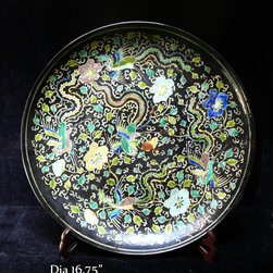 Chinese Black Color Phoenix Porcelain Plate Display - Decorative Plates