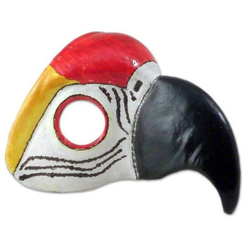 Handmade Scarlet Macaw Leather mask - Brazil