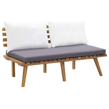 vidaXL Garden Bench With Cushions 45.3" Solid Acacia Wood