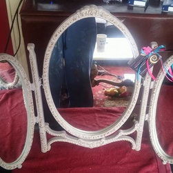 SOLD-freestanding Louis triple mirror...&pound;75.00 - Bedroom Furniture