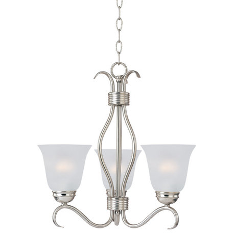 Basix Mini Chandelier, Satin Nickel