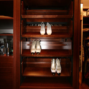 Motorized Shoe Storage. NYC Brownstone, StorageMotion, Inc. ShoeSelectTM