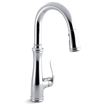 Kohler Bellera Kitchen Faucet, Pull-Down 16-3/4" Spout Handle, Polished Chrome