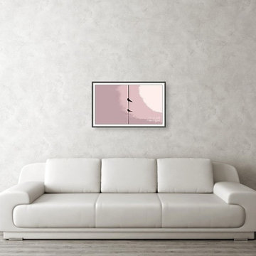 Paint Our Skies Pink Framed Print - Frame Matte Black - Shape Natural