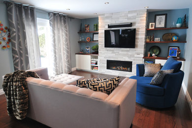 Inspiration for a contemporary family room remodel in Toronto