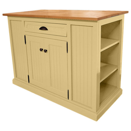 Modern Coastal Kitchen Island, Cupola Yellow