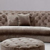 Cosmopolitan Mini Brown Micorfiber Fabric Sectional Sofa With Accenting Crystals