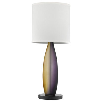 Acclaim Elixer Table Lamp, Ebony Lacquer/Lattice Cream Oval