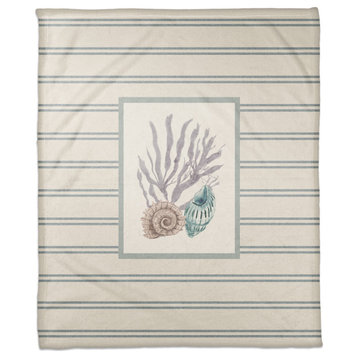 Snail and Banded Tulip Shell 50 x 60 Coral Fleece Blanket