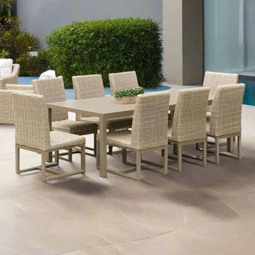 Lloyd Flanders Milan Woven Vinyl 9 Piece Dining Set