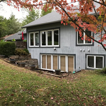 Lake St. louis Country Club: Wooden retaining wall renovation. New Anchor walls