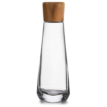 Nambe Vie Collection Glass Decanter 12" Clear Brown