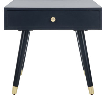 Levinson Gold Cap End Table, Navy, Gold