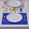 6 Glittered 16" Rectangle Faux Leather Placemats