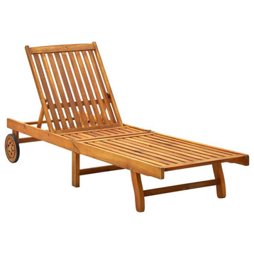 vidaXL Patio Lounge Chair Outdoor Sunbed Poolside Sunlounger Solid Acacia Wood